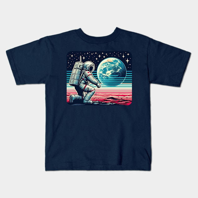 Moon Landing - Astronaut Kids T-Shirt by Yonbdl